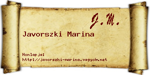 Javorszki Marina névjegykártya